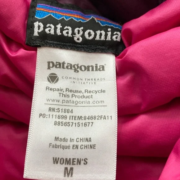 Patagonia Down Sweater Women’s Purple Pink Magenta Puffy Jacket Puffer Coat - M